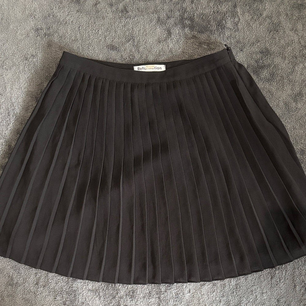 Reformation Lovell A-Line Pleated Skirt